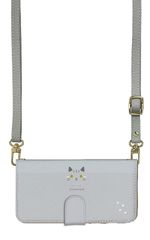 Xperia 1 IV SO-51C SOG06 A201SO ケース 手帳型 エクスペリア1IV スマホケース スマホショルダー レザー ストラップ 猫 ネコ はちわれ 三毛猫  かわいい  調節可能 130cm  カラー06