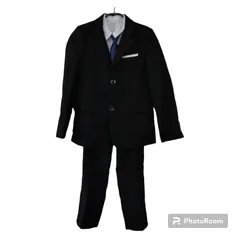 31-00322 kuffpower フォーマルスーツ5点セットリボン・ネクタイ付き キッズ 150cm ホワイト・ブラック