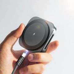 充電器 業界極小サイズ マグセーフ アップルウォッチ ワイヤレス充電器 iPhone 2in1 スタンド 置くだけ充電 軽量 トラベル約10W/7
