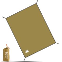 【新着商品】紫外線カット 軽量 日除け加工 収納バッグ付き 両面防水 アウトドア キャンプ グランドシート 登山 レジャーシート ピクニック 防水 （M/L/XL/XXL/XXXL） テントシート (カーキM(140cm*210cm))