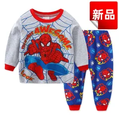 ✨新品✨スパイダーマン パジャマ 上下セット キッズ 男の子 長袖 部屋着 綿 コットン 春秋冬 ルームウェア 赤 青 グレー キッズパジャマ 長袖パジャマ 寝間着 コスチューム 吸汗性 通気性 100 110 120 130 プレゼント 贈り物 ギフト