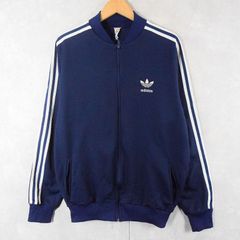 80〜90's adidas ロゴフロッキープリント トラックジャケット NAVY SIZE22