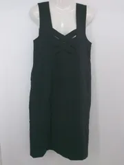 ◇ Meridian オシャレ シンプル 無地 膝下丈 ジャンパースカート ブラック レディース P  【1307060005839】