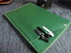 A4サイズ【Cover pocke付きノートカバー】２冊用■合皮■グリーン■