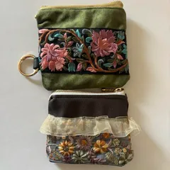 インド刺繍リボン　ポーチ