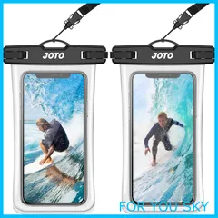 【人気商品】JOTO [2個セット]防水ケース Face ID認証対応 IPX8認定 携帯電話用ドライバッグ 最大7.0”スマホに対応可能 適用端末：iPhone 13 Mini Pro Max・iPhone 12・11・XS・XR・8・Android‐ブラッ
