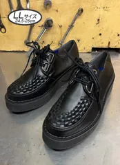 ☆新品未使用☆ LLサイズ 24.5cm-25cm ヨースケ YOSUKE 厚底 ラバーソール レディース ブラック 厚底 レースアップシューズ 黒 厚底スニーカー 約5cm ヒール MY515-282