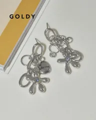 GOLDY ゴールディ カラー グリント フラワー チャーム ピアス アクセサリー 1250402