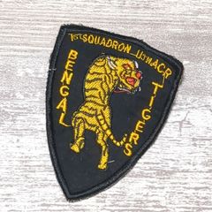 TI28 TIGER 虎 ベトナム 戦争 ワッペン タイガー トラ 動物 SQUADRON 米軍 サバゲー ミリタリー 軍物 古着 黒