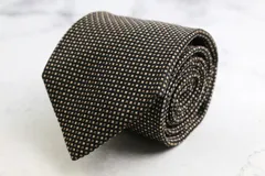 フランコバッシ ブランド ネクタイ チェック柄 スクエア柄 格子柄 シルク イタリア製 PO メンズ ブラック FRANCO BASSI 【中古】