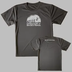 新品 バスケ Tシャツ ブラック ドライ 半袖 バスケットボール メンズ レディース キッズ ジュニア ミニバス 速乾 サイズ 110 120 130 140 150 SS S M L LL 黒 EVOLUTION