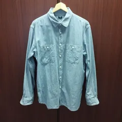 ストライプシャツ　デニム風　ユニクロ　古着　USED