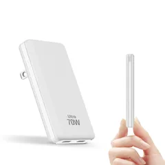 新品 70W 65W対応 PD usb充電器 薄型 type-c 急速充電器 タイプC【12.8cm極薄/pps対応/USB-Cポート*2/PD3.0&QC4.0対応】ノートPC用ACアダプター 高出力 充電器 小型 PSE基準適合 ノートパソコン スマホ/レ