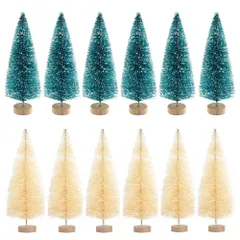 クリスマスツリー ミニ 12点セット 卓上ツリー ミニクリスマスツリー クリスマスツリー飾り テーブル ミニツリー クリスマス飾り 卓上ミニツリー ミニ 雪松クリスマスグッズ ミニ植毛雪松 装飾 置物 クリスマス 飾り オーナメント 自宅 玄関 部屋飾り 商店