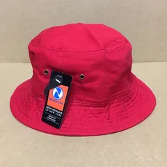 新品未使用 newhattan ニューハッタン バケットハット レッド 赤色 S/Mサイズ L/XLサイズ ツイルコットン 帽子 無地 コットン バケハ ハット