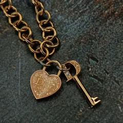 Christian Dior ディオール　ネックレス　レディース　 ハート　カギチャーム 　ゴールド　ヴィンテージ