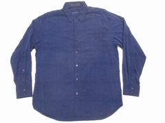 Tommy Bahama 隠しボタンダウン シルクシャツ L 紺 USA古着 トミーバハマ