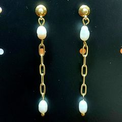 (1)チェーンパールピアス ゴールド 可愛い 大人綺麗 高級感あり 新品 未使用品 備品