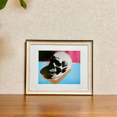 新品☆額縁付アートポスター(BRUCE MCGAW GRAPHICS)☆アンディ・ウォーホル（Andy Warhol）☆ポップアート☆髑髏☆スカル☆Skull, 1976 (white on blue and pink)☆222