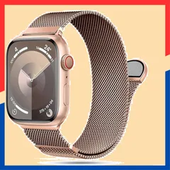【在庫処分】42mm 44mm 45mm 46mm 41mm 49mm コンパチブル Apple コンパチブル Watch バンド ステンレス留め金製 バンド 男女兼用 長さ調節 強力な磁 40mm 通気 メッシュ ベルト 38mm コンパチブル Apple