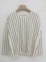◇ chocol raffine robe Vネック ストライプ 長袖 ニット セーター サイズF アイボリー ブラウン ネイビー レディース P  【中古】 【1211100014227】