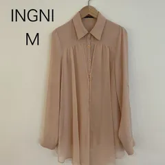 MB0428 【送料無料】　INGNI シースルーブラウス　袖上げボタン付き　ピンク　ベージュ　レディース　Mサイズ　春　夏