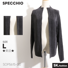 ★美品★ SPECCHIO スペッチオ トップス　カーディガン　長袖　無地　フロントオープン 　グレー　 【SOP5615-00】 送料無料　古着　レディース