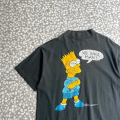unknown / 90's usa製 The Simpsons anime T-shirt 【90年アメリカ製、シングルステッチ】シンプソンズ古着アメコミモックネック黒