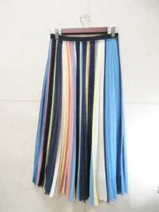 ZARA TRF ザラトラファ プリーツスカート ロング丈 ウエストゴム ストライプ マルチカラー XSサイズ