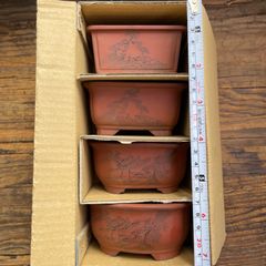 盆栽鉢 セット 8個 文山窯 黄山水 風景画 盆栽コレクション - メルカリ