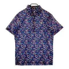 サイズ：L CALLAWAY キャロウェイ  半袖ポロシャツ 総柄 ネイビー系 [240101429572] ゴルフウェア メンズ ストスト