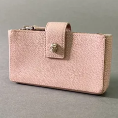l12 Alexander McQueen アレキサンダー マックイーン スカルボタン コインカードケース ピンク レザー 財布 ウォレット イタリア製のサムネイル