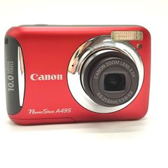 CANON キャノン PowerShot A495 レッド オールドデジカメ 取説付き 単３電池電源