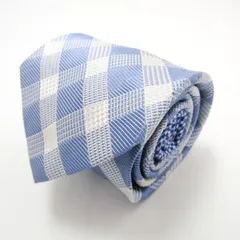 タカキュー ブランド ネクタイ シルク ギンガムチェック PO メンズ ブルー TAKA Q 【中古】
