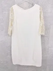 ◇ LIMITLESS LUXURY 袖レース 七分袖 膝丈 ワンピース サイズ38 ホワイト ベージュ レディース 【中古】 【1002800929894】