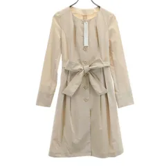 未使用 アナイ 日本製 長袖 ロングワンピース 38 ベージュ系 ANAYI レディース 古着 【240222】