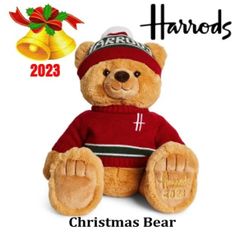 英国Harrods クリスマスベア 2023年 テディベア Amazon.co.jp: 2023年 ハロッズ クリスマスベア “ラッピング無料
