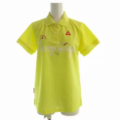ルコックスポルティフ le coq sportif スポーツウェア ポロシャツ プリント ロゴ 刺繍 半袖 XL 黄 イエロー 9S-TS-TY-TX-8L /RO ■MA