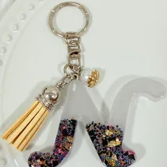 イニシャルキーホルダー レジン P-18 「N」