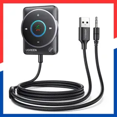 【数量限定】プラグ＆プレイ充電不要【TELEC認証済み】 Auxレシーバー、カーミュージック/ハンズフリー通話/ステレオオーディオ用 Bluetooth5.4 USB式 ブルートゥース化 車載レシーバー、[強化された接続とノイズキャンセリング]、Bluetoo