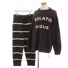 ジェラートピケオム GELATO PIQUE HOMME パウダーロゴジャガードプルオーバー&ロングパンツセット ルームウェア セットアップ パジャマ L グレー PMNT245097 /YM