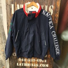 90s Nautica オールド ノーティカ トリコロールカラー袖刺繍 セーリングジャケット ナイロンジャケット US-M