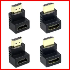 HDMIオスtoメス HDMI 4個セット 中継 90度+270度 接続 延長 L型 アダプタ コネクタ 向き変更 HDMIケーブルコネクタアダプターキット HDMI変換アダプタ ミニプラグ