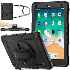 SEYMAC stock iPad ケース 耐衝撃ハンドストラップケース ショルダーストラップ付き iPad対応 iPad 9.7インチ ブラック