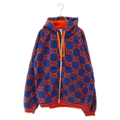 GUCCI (グッチ) GG コットンジャカード ジップジャケット 752174 ブルー/オレンジのサムネイル