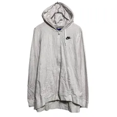 NIKE ロゴスウェット パーカー ナイキ XL ホワイト ビッグサイズ フルジップ 古着卸 アメリカ仕入 a611-8783