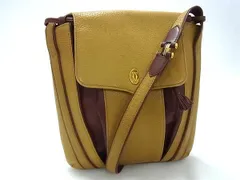 Cartier カルティエ ショルダーバッグ マストライン トリニティ クロスボディバッグ - マスタード系 ボルドー レザー レディース ゴールド金具
