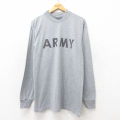 XL/古着 長袖 Tシャツ メンズ ミリタリー アーミー ARMY リフレクター モックネック ハイネック グレー 霜降り 25jun06 中古