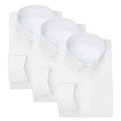 首回り41cm裄丈82cm [アトリエ365] 長袖 ワイシャツ 3枚セット 白 ホワイト イージーケア 形態安定 Yシャツ フォーマル 結婚式 葬式/at01-3s-ats-41-82-bd