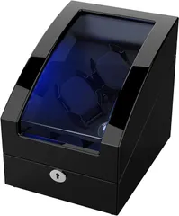 ワインディングマシーン ウォッチワインダー 新型の腕時計自動巻き上げ機 時計ケース 時計収納 ピアノ鏡面仕上 静音設計 (2本巻き上げ 3本収納)
